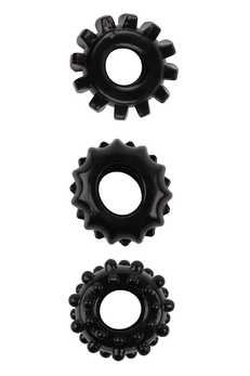 Set od 3 crna erekciona prstena Set of 3 Kokrings