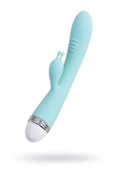 Vibrator sa klitoralnim stimulatorom Flovetta bi Toifa Iris, silikon, cijan, 22 cm