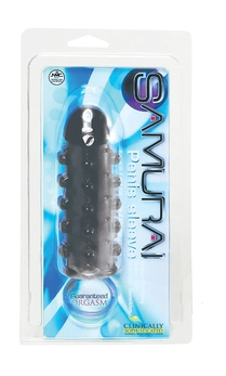 Dimljena stimulativna mlaznica sa zatvorenom glavom Samurai Penis Sleeve Black-14,5 cm.