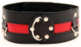 Crna ogrlica sa crvenom prugom