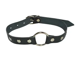 Geg prsten na crnim kožnim trakama