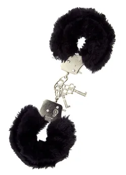 Metalne lisice sa crnim krznenim rubom metal handcuffs vith Plush