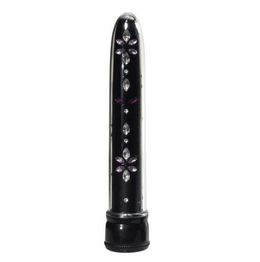 Crni vibrator sa rhinestones-om po celoj dužini .
