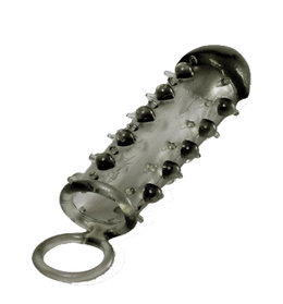 Dimljena stimulativna mlaznica sa zatvorenom glavom Samurai Penis Sleeve Black-14,5 cm.