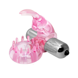 Pink Erection vibracioni prsten sa Klitorisnim zekom Love Rabbit Ring