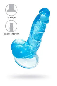 Realistični dildo a-Tois bi TOIFA Indi, TPE, cijan, 15,8 cm
