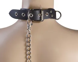 Crna kožna ogrlica Big ring