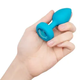 Tirkizna analna vibraciona kutija sa kristalom Vibrating Jevel plug S / M - 10 cm.