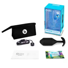 Profesionalni čep za nošenje sa vibracijama crni B-Vibe Vibrating Snug plug 5