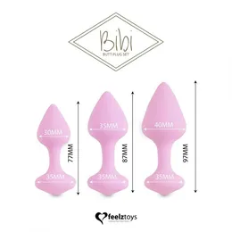 Bibi Butt Plug set od 3 nežno ružičaste čepove