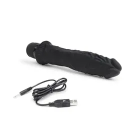 Klasični masažer 8  Girthy Realistic Vibrator Crna