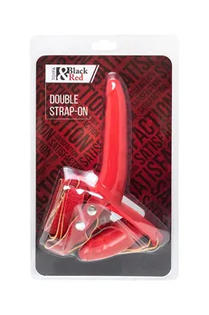 Strapon na nosaču Black&amp;Red bi TOIFA, silikon, crvena, 24 cm