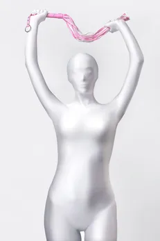 Flogger Anonimo #0006, PU koža, roze, 64 cm