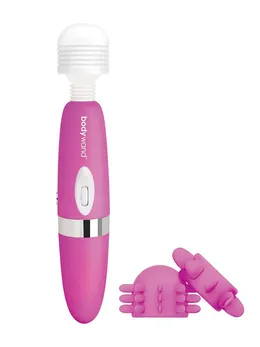 Pink rotacioni štap vibrator sa dve mlaznice ° Spinning Head Vand massager set