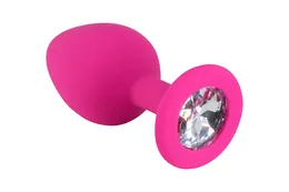 Ružičasti silikonski čep sa prozirnim kristalom M 3310-02