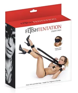 Fetish Tentation set fixacija: lisice i nanožice, maska