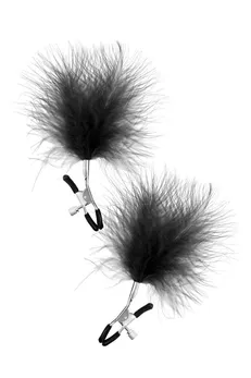 Kopče za bradavice sa crnim resicama Sveet Caress Feather Nipple clumps