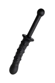 Dildo dvostrana Toifa Popo Pleasure, silikon, Crna, 24,5 cm