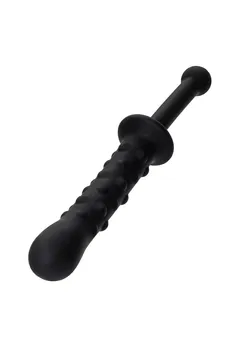 Dildo dvostrana Toifa Popo Pleasure, silikon, Crna, 24,5 cm