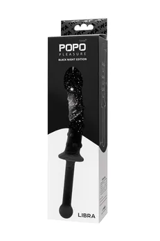 Dildo dvostrana Toifa Popo Pleasure, silikon, Crna, 24,5 cm
