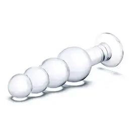 Analna prozirna piramida 7,25 in BEADED BUTT PLUG