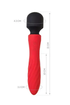 Black Red bi Toifa dvostrani vibracioni masažer, silikon, crvena, 21 cm
