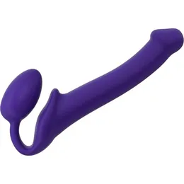 Ljubičasti bezremni strapon Silicone Bendable Strap-On-size M