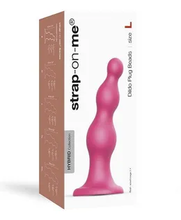 Strap-on-me Dildo plug Beads Framboise metalni L, 16 cm