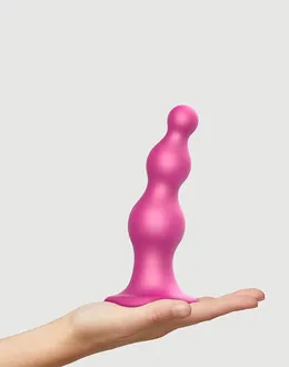 Strap-on-me Dildo plug Beads Framboise metalni L, 16 cm