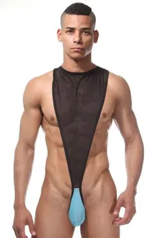 Muški prozirni bodi sa kontrastnim umetkom