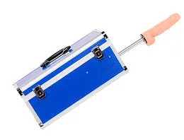 Sex mašina Diva Fuck Box, c dve prilozima, metal, plava, 39 cm