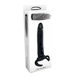 Crna falusna mlaznica za dvostruku penetraciju INFLATABLE Dildo Slim dong-13,5 cm.