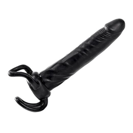 Crna falusna mlaznica za dvostruku penetraciju INFLATABLE Dildo Slim dong-13,5 cm.