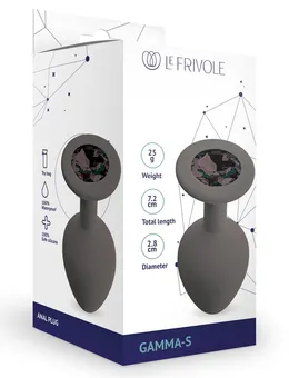 Sivi Analni čep sa crnim kristalom Gamma - s-7,2 cm.