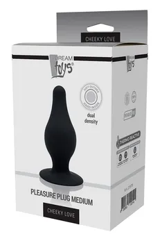 Crni Analni stimulator Dual Densiti Pleasure plug M - 9,3 cm.