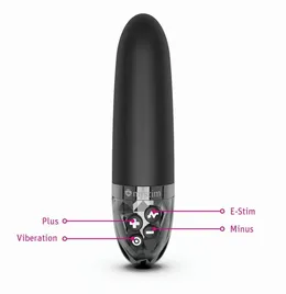 Mistim sleak Freak vibrator sa električnom stimulacijom, Crna, 14.5 cm