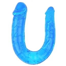 Plavi dvoglavi Dildo Double Dong-29,8 cm.