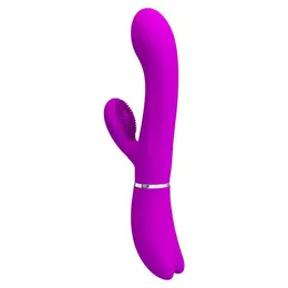 Lila vibrator zec sa pokretnom klitoralnom četkicom clitoris vibrator .