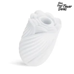 Beli nerealni masturbator u obliku cvetnog pupoljka Chloris