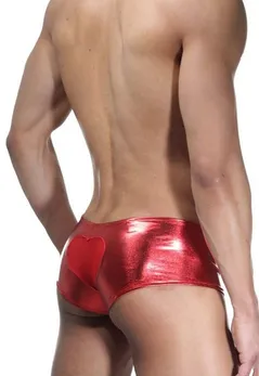 Jarko crvene Hips gaćice napravljene od glatkog, sjajnog materijala