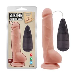 Telesni vibrator sa skrotumom na usisnoj čaši Ektra Fun Vibrating Dildo .