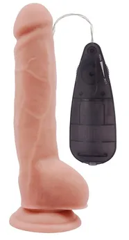 Telesni vibrator sa skrotumom na usisnoj čaši Ektra Fun Vibrating Dildo .