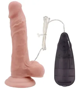 Telesni vibrator sa skrotumom na usisnoj čaši Beginners dildo vibrator .