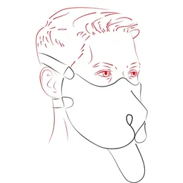 Crvena neoprenska maska Doge