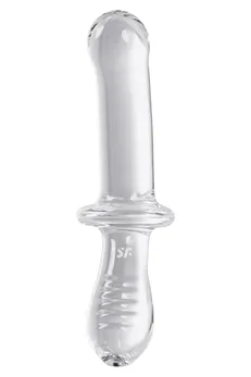 Satisfier Double Cristal dvostrani Dildo, staklo, prozirno, 19,5 cm