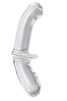 Satisfier Double Cristal dvostrani Dildo, staklo, prozirno, 19,5 cm
