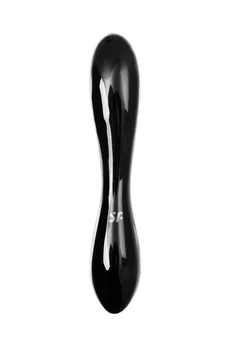 Satisfier Dazzling Cristal 1 dvostrani Dildo, staklo, crno, 18,5 cm