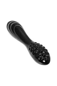 Satisfier Dazzling Cristal 1 dvostrani Dildo, staklo, crno, 18,5 cm