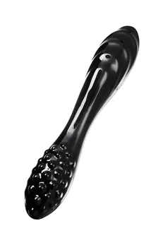 Satisfier Dazzling Cristal 1 dvostrani Dildo, staklo, crno, 18,5 cm