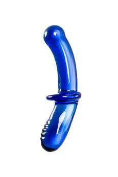 Satisfier Double Cristal dvostrani Dildo, staklo, cijan, 19,5 cm
